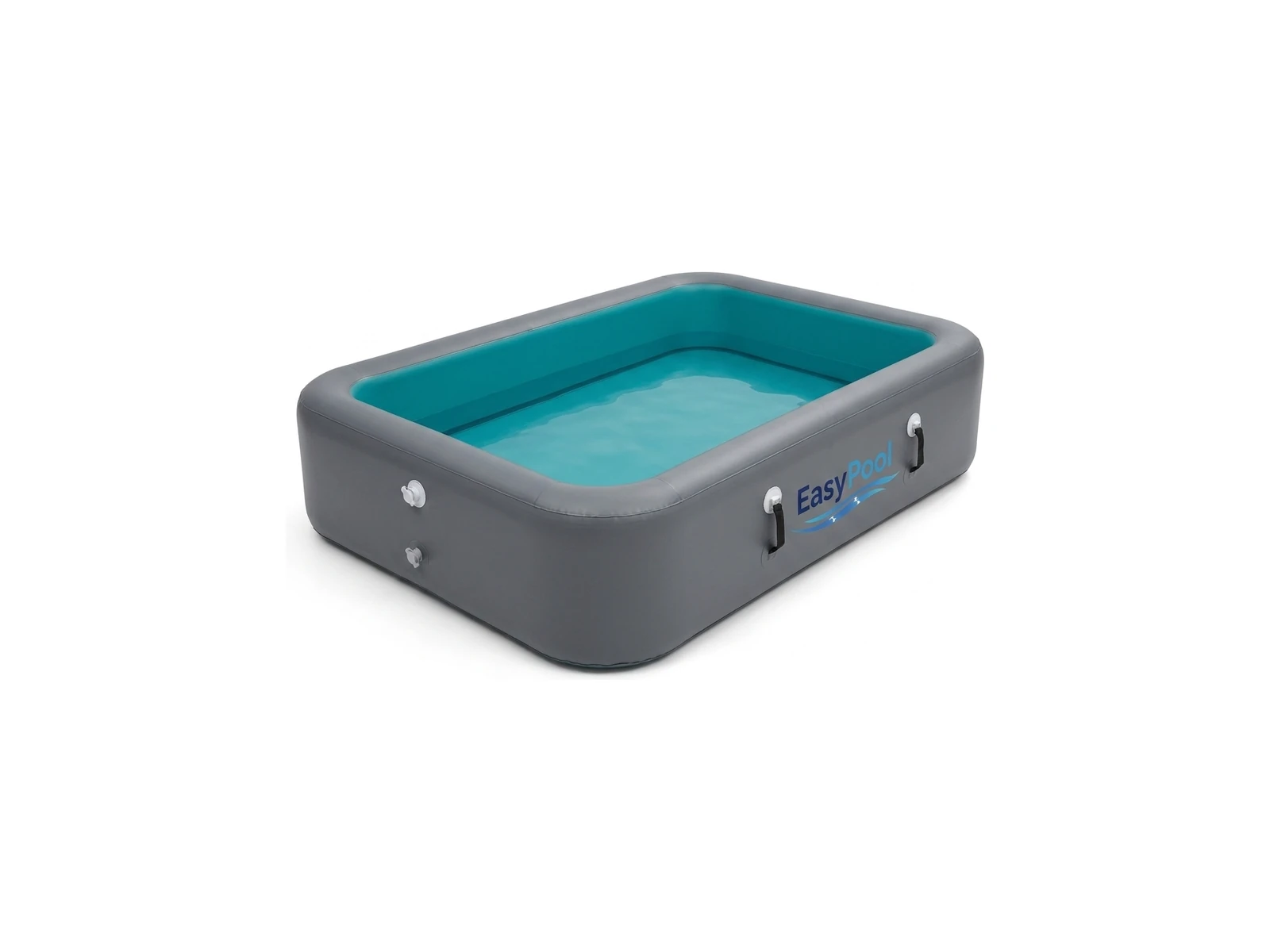 iPoolGo Vierkant 2 × 2 m, opblaasbaar dropstitch zwembad, 2,00 × 2,00 m, 0,80 m hoog
